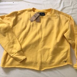 yellow cropped sweatshirt